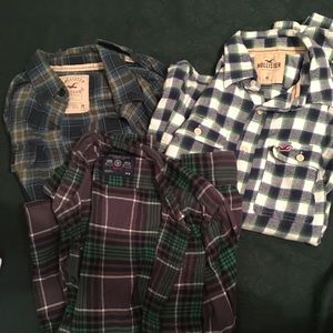 Flannel Shirts Set- Hollister & American Eagle